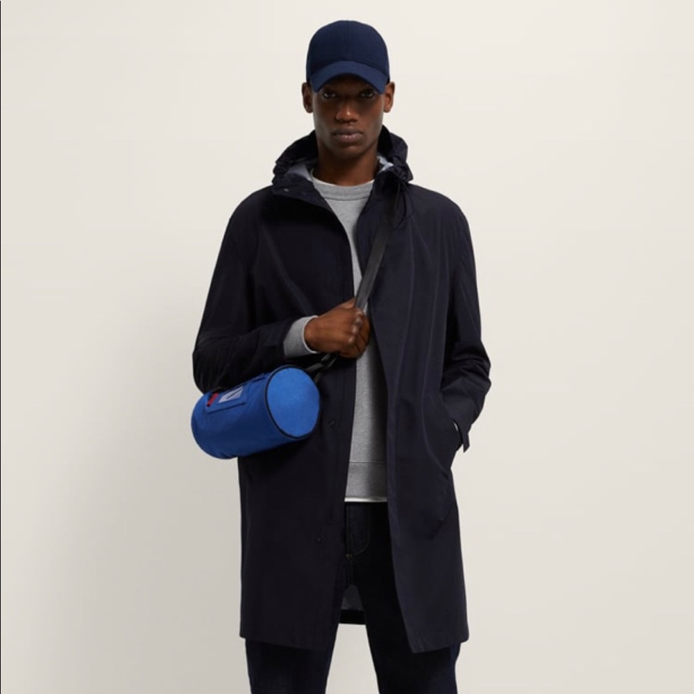 Zara TUBULAR NYLON CROSSBODY BAG Blue unisex (New with tag)
